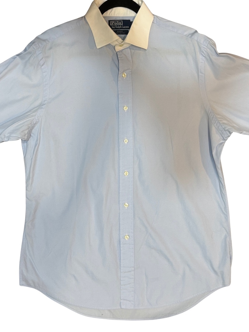 VinPolo by Ralph Lauren Light Blue Dress Shirt with White Contrast Collar